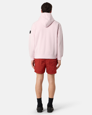 Stone Island 6100023 BRUSHED ORGANIC COTTON FLEECE Oversized Hoodie Pink