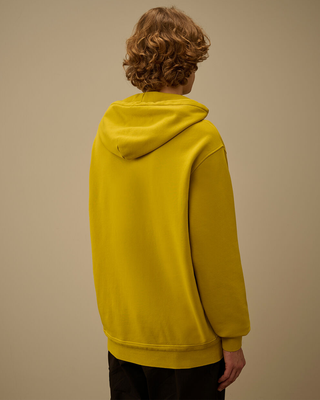 C.P. Company Lens Cotton Hoodie Antique Moss Yellow 20CMSS037A110044R