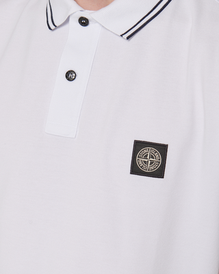 Stone Island 2SC18 Logo Polo Shirt White