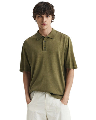 C.P. Company Cotton Crepe Double Dyed Polo Dried Herb Green 20CMKN204A110646S