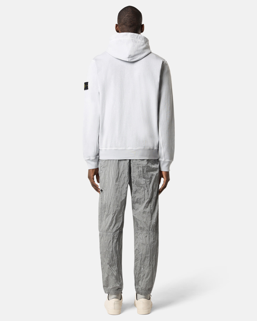 Stone Island 6100021 MALFILE FLEECE 'OLD' EFFECT Full Zip Hoodie Pearl Grey