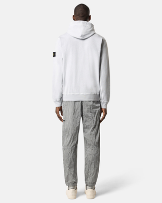 Stone Island 6100021 MALFILE FLEECE 'OLD' EFFECT Full Zip Hoodie Pearl Grey