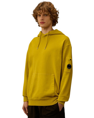 C.P. Company Lens Cotton Hoodie Antique Moss Yellow 20CMSS037A110044R