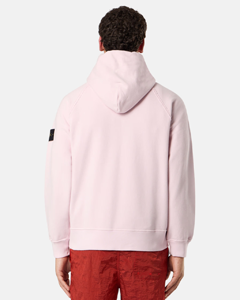 Stone Island 6100023 BRUSHED ORGANIC COTTON FLEECE Oversized Hoodie Pink