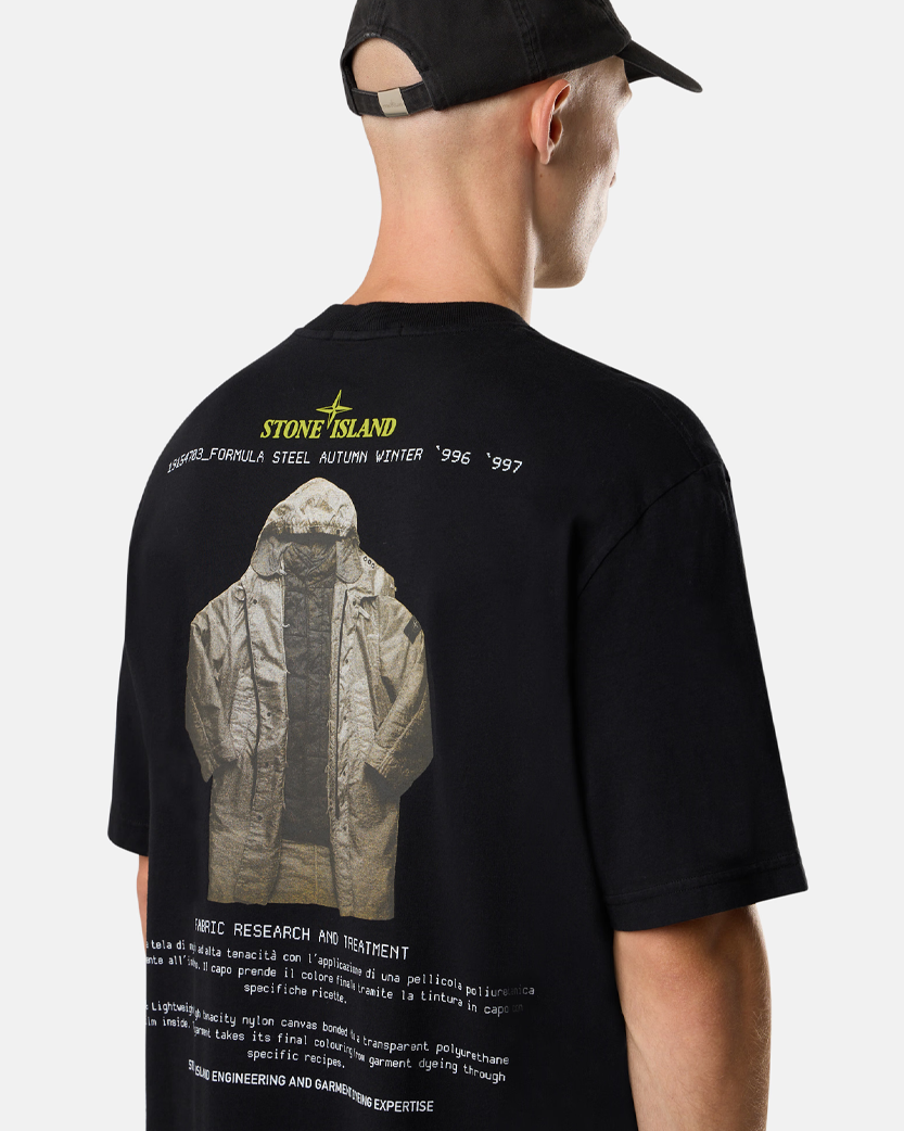 Stone Island 2100037 ORGANIC COTTON JERSEY T-shirt 'Archivio' Print Black