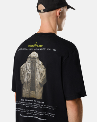 Stone Island 2100037 ORGANIC COTTON JERSEY T-shirt 'Archivio' Print Black