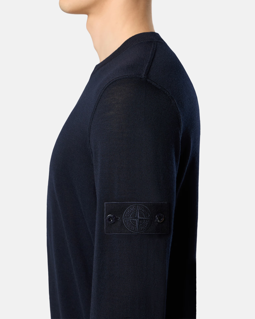 Stone Island 5100066 Light RWS Wool Ghost Sweater Navy Blue