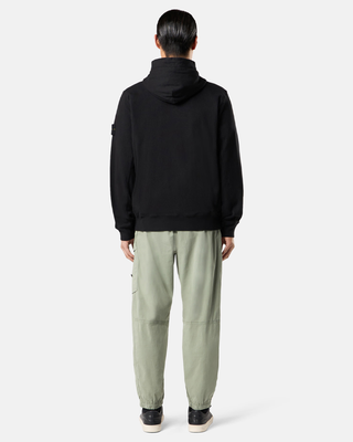 Stone Island 6100021 MALFILE FLEECE 'OLD' EFFECT Full Zip Hoodie Black