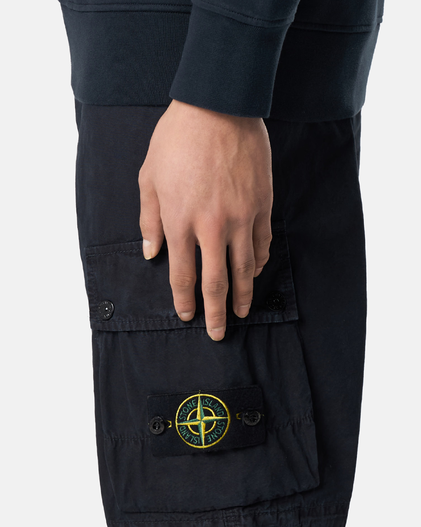 Stone Island L100011 Organic Cotton Canvas 'OLD' Effect Bermuda Shorts Navy Blue