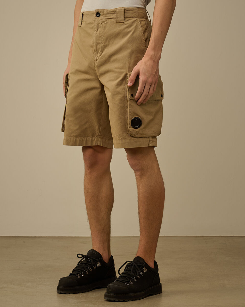 C.P. Company Cotton Gabardine Cargo Shorts Beige 18CMBE315A110340O