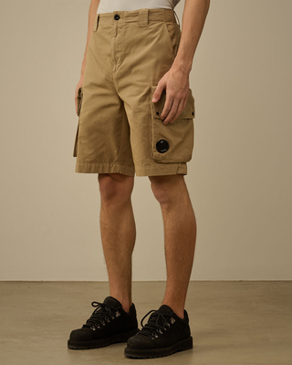 C.P. Company Cotton Gabardine Cargo Shorts Beige 18CMBE315A110340O