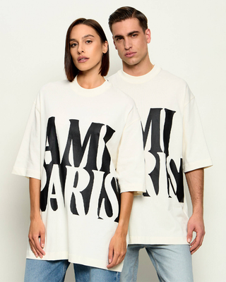 Ami Paris Cotton Print Oversize T-Shirt White