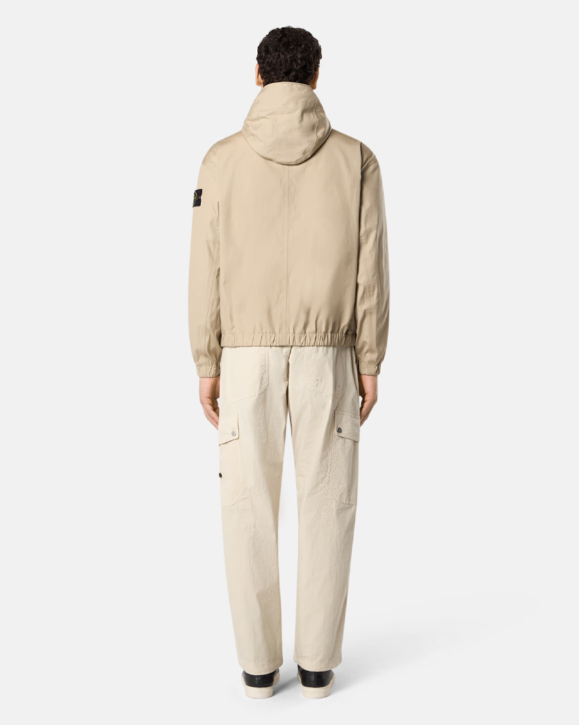 Stone Island 4100079 SUPIMA Cotton Canvas Hooded Jacket Beige