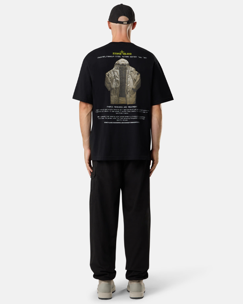 Stone Island 2100037 ORGANIC COTTON JERSEY T-shirt 'Archivio' Print Black