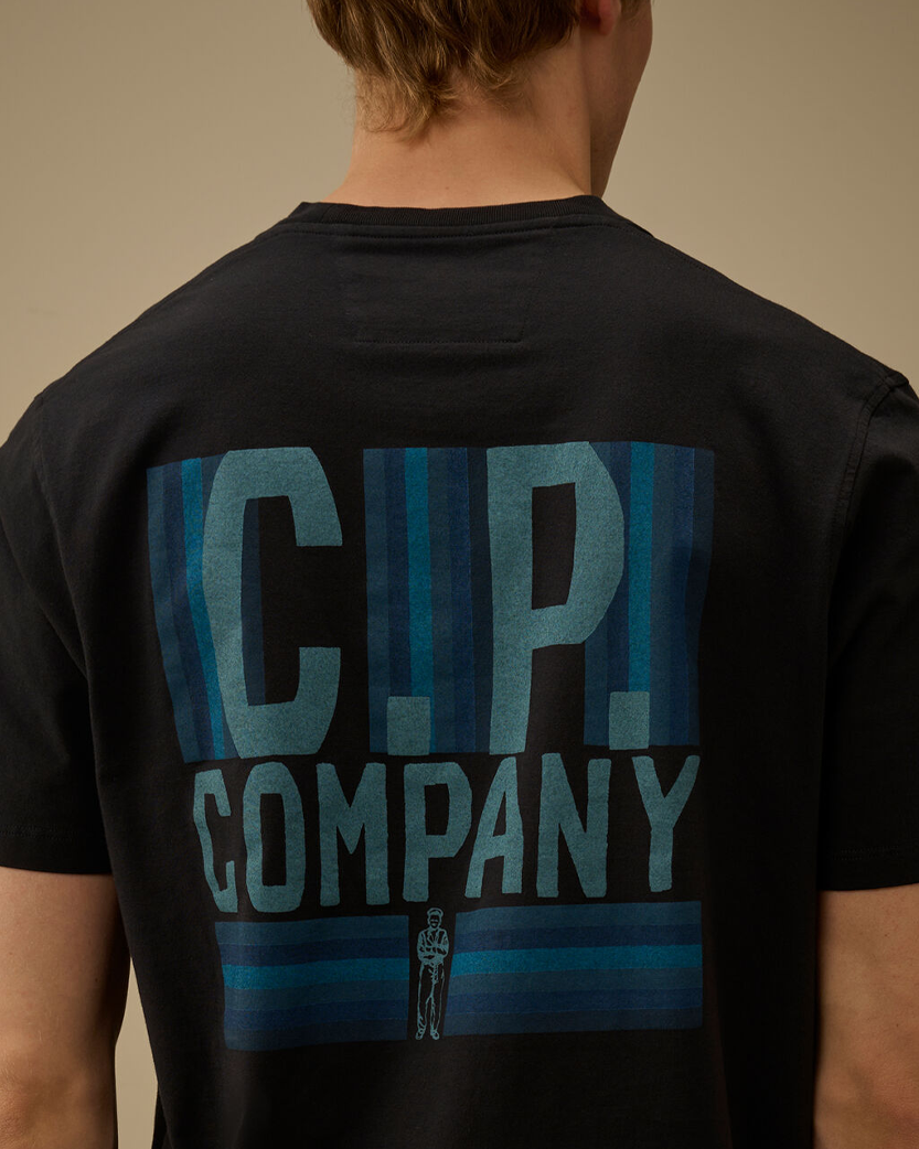 C.P. Company 30/1 Jersey Short Sleeve British Sailor T-Shirt Total Eclipse Blue 20CMTS174A110579W