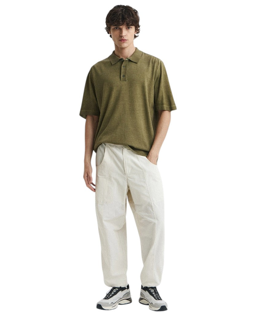 C.P. Company Cotton Crepe Double Dyed Polo Dried Herb Green 20CMKN204A110646S
