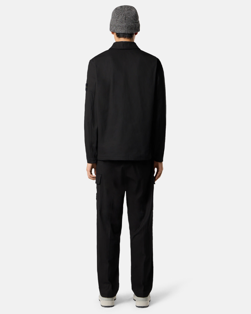 Stone Island 1200010 PANAMA COTTON Overshirt Black