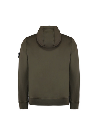 Stone Island 6100045 Organic Cotton Fleece Hoodie Military Green
