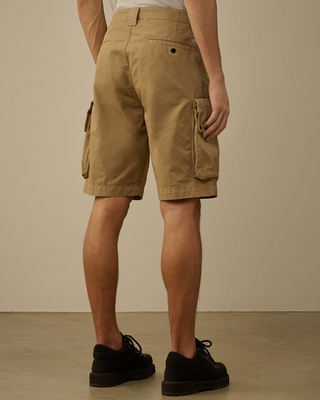 C.P. Company Cotton Gabardine Cargo Shorts Beige 18CMBE315A110340O