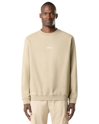 Stone Island 6100018 COTTON FLEECE Industrial Four Print Sweatshirt Desert Beige