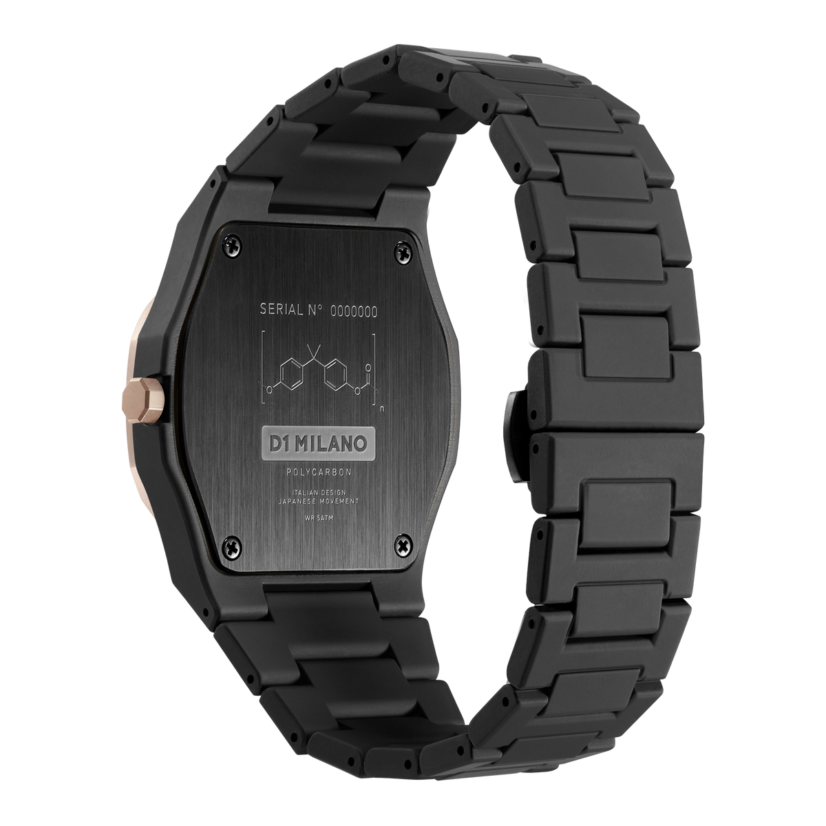 D1 Milano Polycarbon Bracelet 40.5 mm Black Mesh PCBJ35
