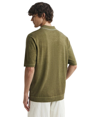 C.P. Company Cotton Crepe Double Dyed Polo Dried Herb Green 20CMKN204A110646S