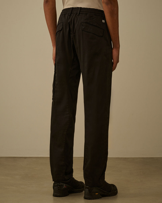 C.P. Company Stretch Sateen Regular Cargo Pants Black 20CMPA135A005694G
