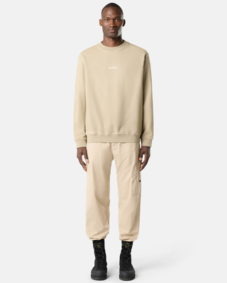 Stone Island 6100018 COTTON FLEECE Industrial Four Print Sweatshirt Desert Beige