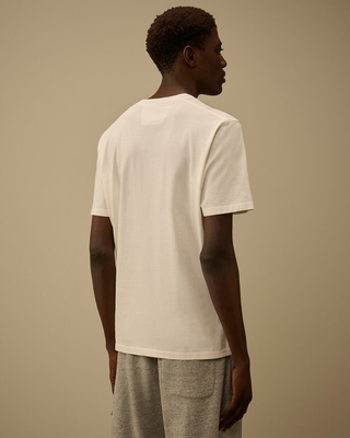 C.P. Company 30/1 Jersey Short Sleeve Faded Logo T-Shirt Gauze White 20CMTS141A110579W