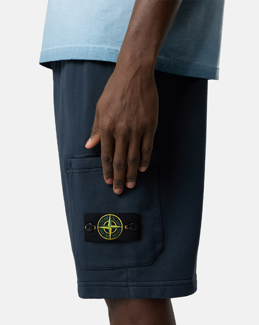 Stone Island 6200011 ORGANIC COTTON FLEECE Shorts Navy Blue
