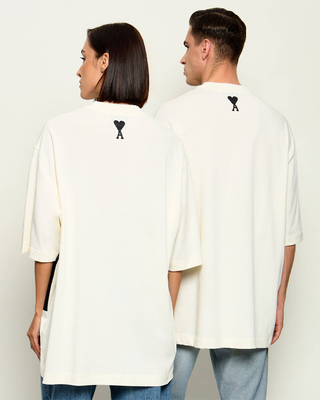 Ami Paris Cotton Print Oversize T-Shirt White