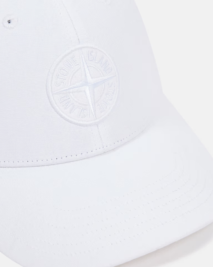 Stone Island 9100996 Cotton Reps Cap White