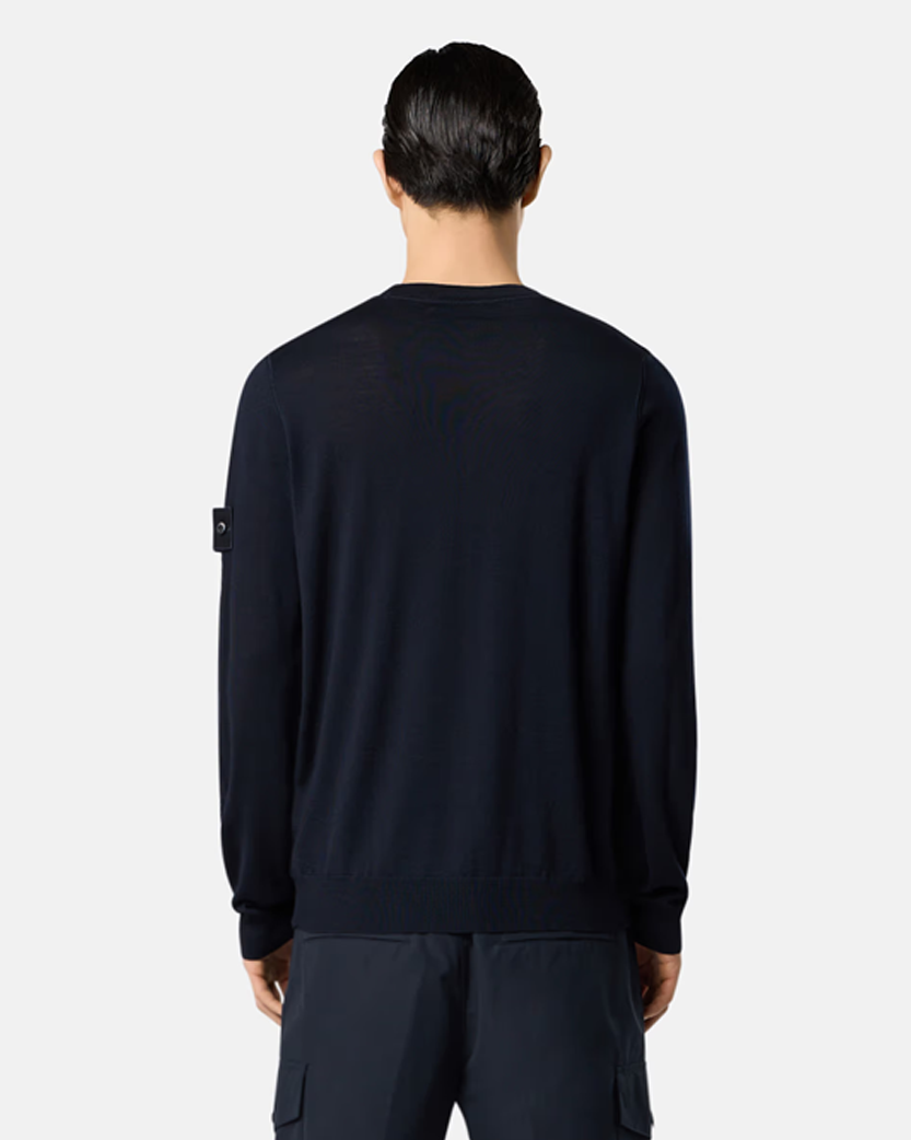 Stone Island 5100066 Light RWS Wool Ghost Sweater Navy Blue