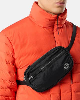 Stone Island 9200016 COATED NYLON METAL IN ECONYL® Belt Bag Black