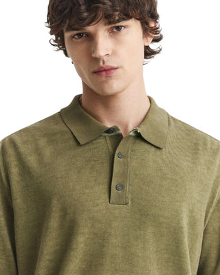 C.P. Company Cotton Crepe Double Dyed Polo Dried Herb Green 20CMKN204A110646S