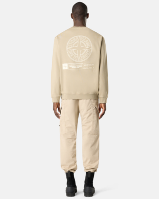 Stone Island 6100018 COTTON FLEECE Industrial Four Print Sweatshirt Desert Beige