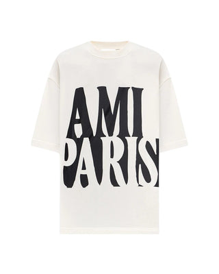 Ami Paris Cotton Print Oversize T-Shirt White