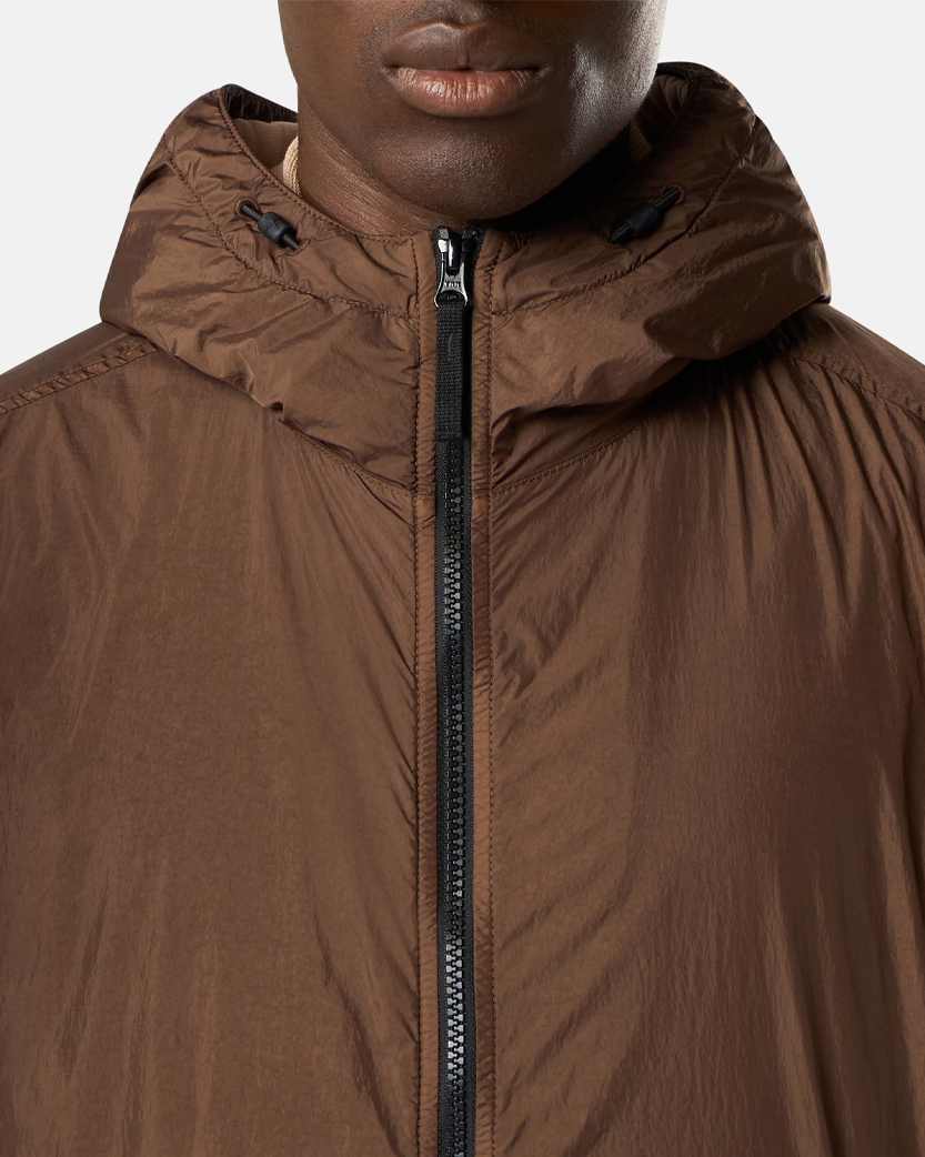 Stone Island 4100001 CRINKLE REPS NY Hooded Jacket Umber