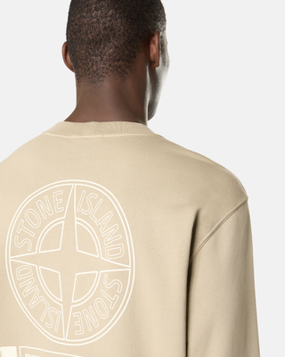 Stone Island 6100018 COTTON FLEECE Industrial Four Print Sweatshirt Desert Beige