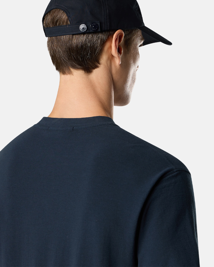 Stone Island 2100034 Organic Cotton Jersey Compass Patch T-Shirt Navy Blue