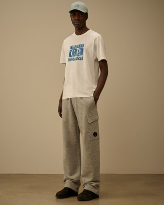 C.P. Company 30/1 Jersey Short Sleeve Faded Logo T-Shirt Gauze White 20CMTS141A110579W