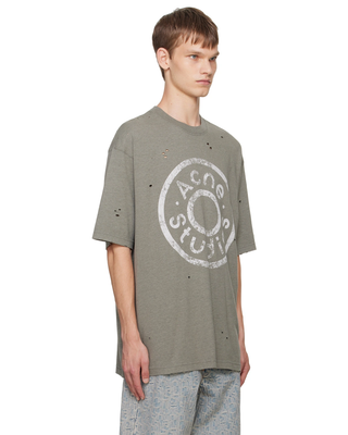 Acne Studios Logo Printing Short-Sleeve T-Shirt Green