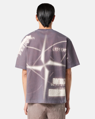 Stone Island 2100016 Combed Organic Coton Jersey T-shirt 'Y2K Compass' Print Blue