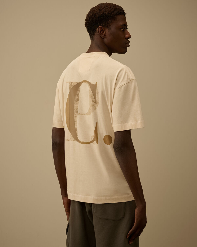 C.P. Company 30/1 Jersey Short Sleeve Logo T-Shirt Frozen Dew White 20CMTS087A005100W