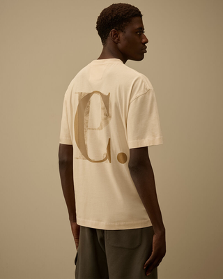 C.P. Company 30/1 Jersey Short Sleeve Logo T-Shirt Frozen Dew White 20CMTS087A005100W
