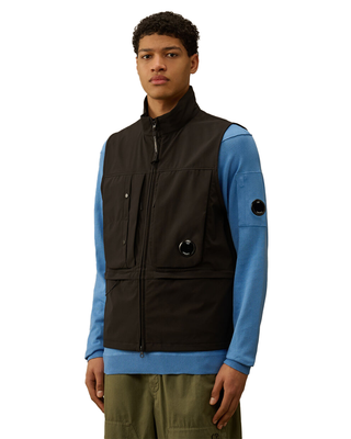C.P. Company C.P. Shell-R Hooded Vest Black 18CMVE132A005968A