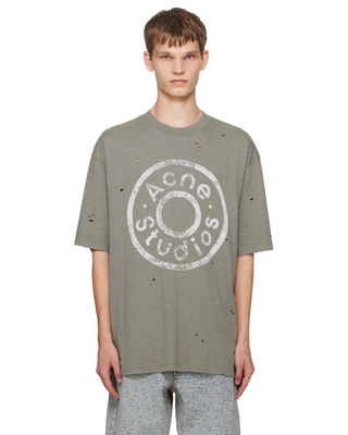 Acne Studios Logo Printing Short-Sleeve T-Shirt Green