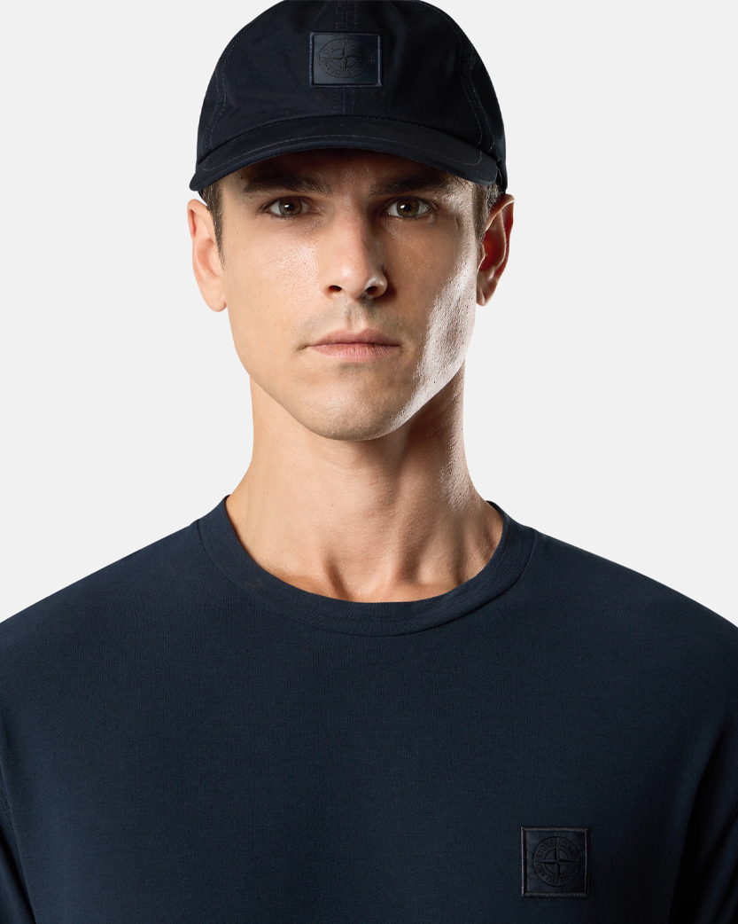 Stone Island 2100034 Organic Cotton Jersey Compass Patch T-Shirt Navy Blue