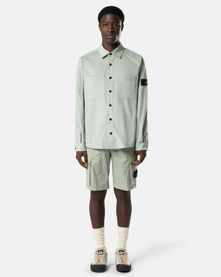 Stone Island L100019 STRETCH ORGANIC COTTON TWILL Cargo Bermuda Shorts Sage Green