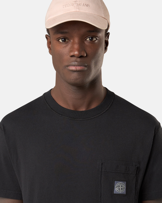 Stone Island 2100219 Organic Cotton Jersey 'FISSATO' EFFECT T-shirt Compass Patch Black